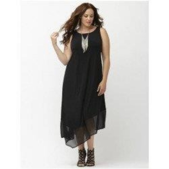 Lane Bryant Dresses & Skirts - Lane Bryant Black Matte Midi Dress - Size 26/28